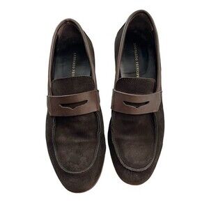 Leonardo Principi Men's Brown Suede Penny Loafers Size 9 Casual Slip On Shoes